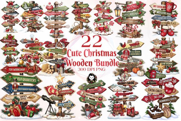 Download Whimsical Christmas Signpost Clipart - Premium Resources