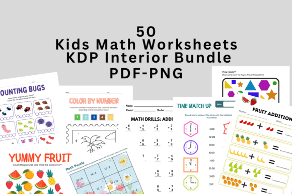 Download Kids Math Worksheets KDP Interior Bundle - Kids Collection