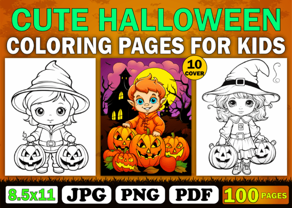 Download KDP Cute Halloween Coloring Pages Kids - Kids Collection