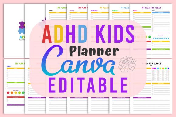 Download ADHD Canva Editable Planner for Kids KDP - Kids Collection
