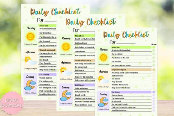 Download Kids Daily Checklist Schedule Printable - Kids Collection