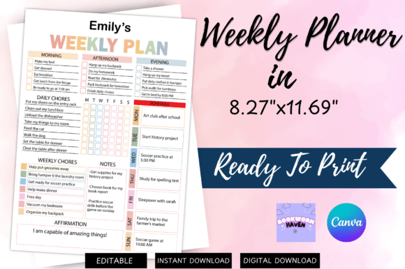 Download Weekly Planner for Kids - Kids Collection