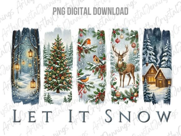 Download Christmas Winter Let It Snow Brushstroke - Premium Resources