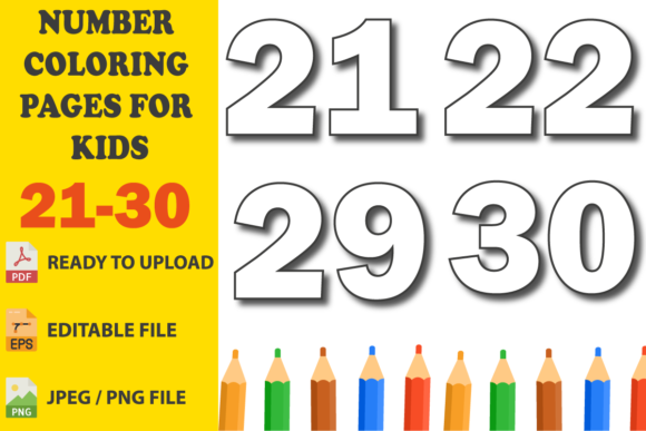 Download Number Coloring Pages for Kids 21-30 - Kids Collection